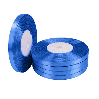 Атласная лента, 6 мм, Синяя (LEN-057049)
