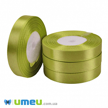Атласна стрічка, 12 мм, Оливкова (LEN-051056)