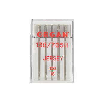 Голки ORGAN JERSEY №100/16 для побутових швейних машин, 5 шт (SEW-047611)