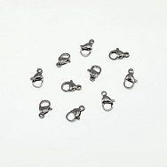 Замки-карабіни з нержавіючої сталі, 10х6 мм, Темне срібло (STL-056997)