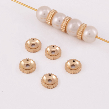 Намистини-розділювачі, 6х1,4 мм, Латунь з покриттям 14 kt (BUS-055832)