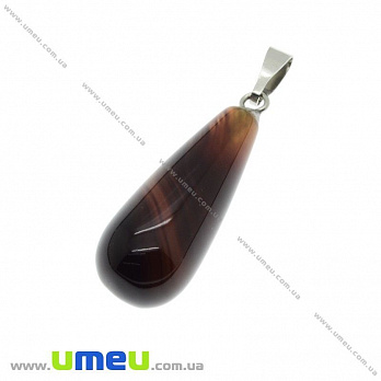 Підвіска Крапля з натурального каменю, Агат, 34х10 мм (POD-020867)