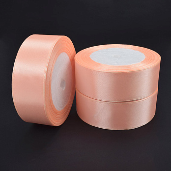 Атласная лента, 30 мм, Персиковая (LEN-061086)