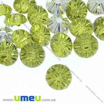 Гудзик пластиковий на полуніжці Круглий, 13 мм, Лимонна (PUG-012825)