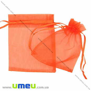 Подарочная упаковка из органзы, 7х9 см, Ярко-оранжевая, 1 шт (UPK-020357)