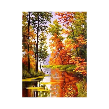 Набор алмазной живописи на подрамнике 30х40 см, Яркая осень (SXM-056342)