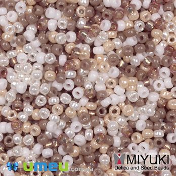 Бісер японський Miyuki круглий RR 11/0 №MIX115, Мікс бежевий (BIS-049825)