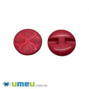 Гудзик пластиковий на півніжці тонований Круглий, 21 мм, Червоний (PUG-046287)
