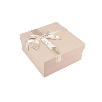 Подарочная коробка Квадратная, 17х17х8 см, Бежевая (UPK-060619)