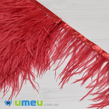 Пір'я страуса на стрічці, 8-10 см, Червоні (PER-038888)