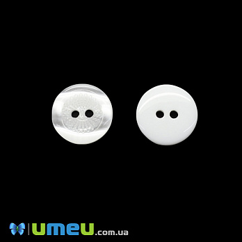 Пуговица пластиковая Круглая, 18 мм, Белая перламутровая (PUG-046503)