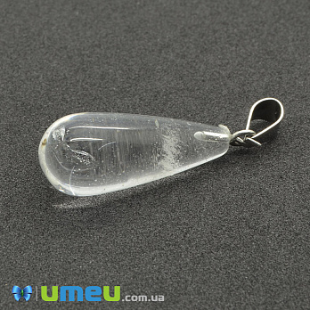 Підвіска Крапля з натурального каменю (2 сорт), Кварц прозорий, 34х10 мм (POD-014427)