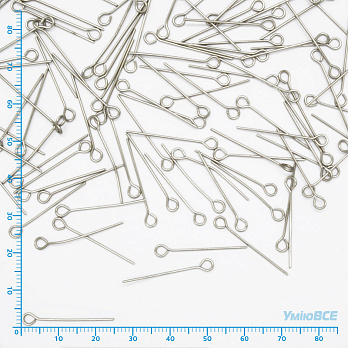 Булавки из нерж. стали, 25 мм, Темное серебро, 1 уп (20 шт) (STL-056218)