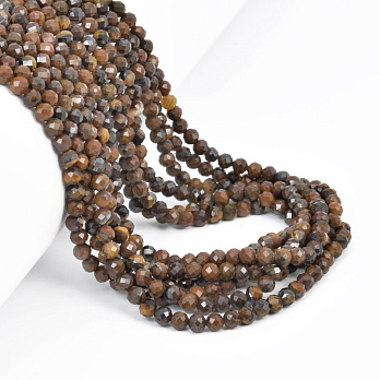 Намистини Тигрове око, Натур. камінь, 3,5 мм, Круглі грановані (BUS-058191)