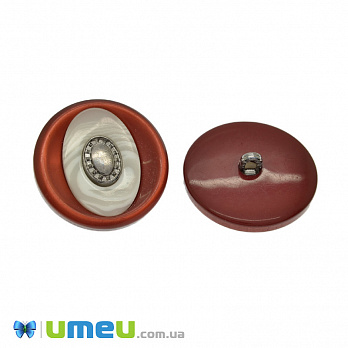 Гудзик пластиковий на ніжці тонований Круглий, 30 мм, Бордовий (PUG-046219)