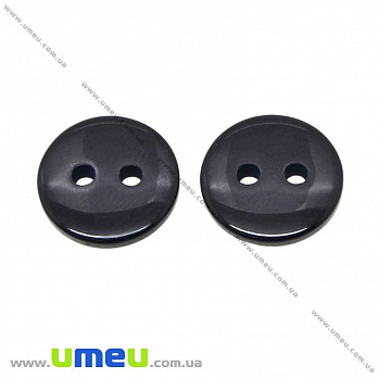 Пуговица пластиковая Круглая, 11 мм, Черная (PUG-032837)