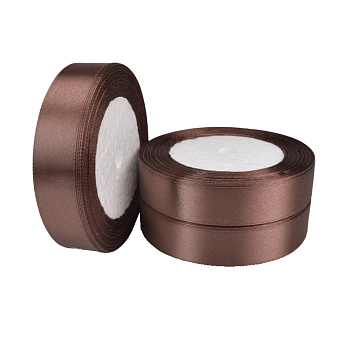 Атласна стрічка, 20 мм, Коричнева (LEN-060328)