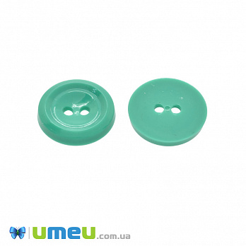 Гудзик пластиковий Круглий, 17,5 мм, Бірюзовий (PUG-047918)