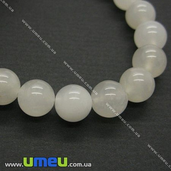 [Архів] Намистина натуральний камінь Нефрит білий, 12 мм, Кругла (BUS-004135)
