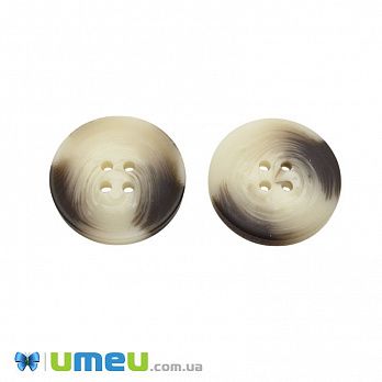 Пуговица пластиковая Круглая, 25 мм, Бежевая (PUG-046368)