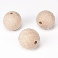 Бусина деревянная 30 мм, Круглая, Бук (BUS-054792)