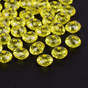 Намистини для сумок, Акрилові, Ронделі, 8 мм, Жовті (BUS-056138)