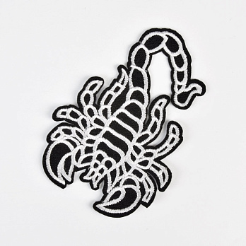 Термоаппликация, Скорпион, 9х6 см, Черно-белая (APL-060124)