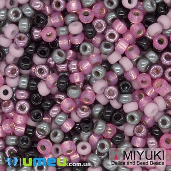 Бисер японский Miyuki круглый RR 11/0 №MIX84, Микс розовый (BIS-045560)