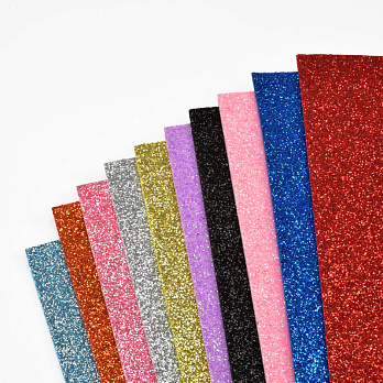 Фоамиран глиттерный, 20х30 см, Микс (FOM-056931)