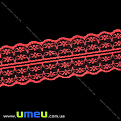 Кружево тонкое, 45 мм, Красное (LEN-020689)