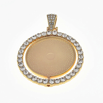 Основа кругла обертова зі стразами, 54х42 мм, 30 мм, Золото (OSN-059442)