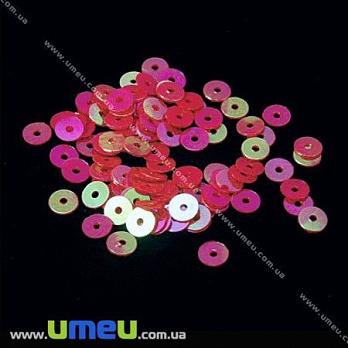 Пайетки Китай круглые, 4 мм, Красные AB, 5 г (PAI-013104)
