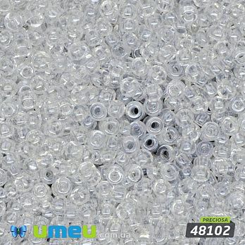 Бісер чеський №701 / 48102, Прозорий, глазурирована, 10/0 (BIS-003901)