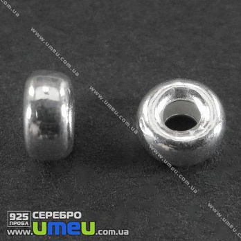 Бусина Серебро (925 проба), 3,5х1,5мм (SER-002170)