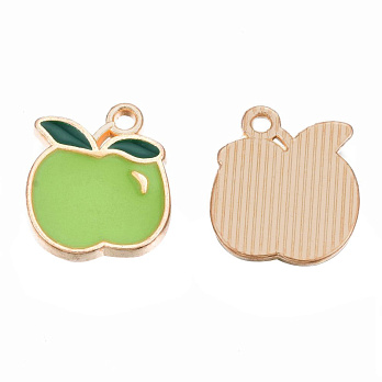 Підвіска метал. Яблуко зелене, 15х13 мм, Золото (POD-053674)