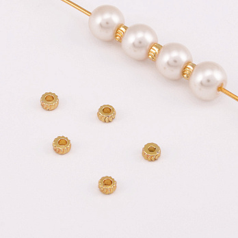 Намистини-розділювачі, 3х1,5 мм, Латунь з покриттям 18 kt (BUS-055833)