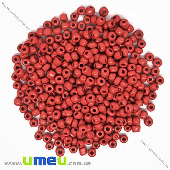 Бісер китайський великий, 6/0, Червоний темний натуральний, 4 мм (BIS-033693)