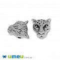 Бусина мет. Леопард, 10х9х7 мм, Античное серебро (BUS-025607)