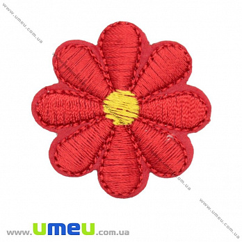 Термоаппликация Цветочек, 3,8 см, Красная (APL-017429)