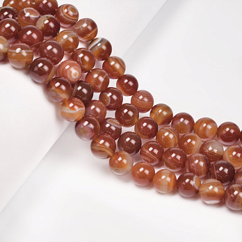 Намистини Агат червоний, Натур. камінь, 10 мм, Круглі (BUS-053961)