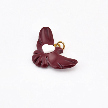 Підвіска Горлиця з полімерної глини, 30х17 мм, Бордова (POD-058990)