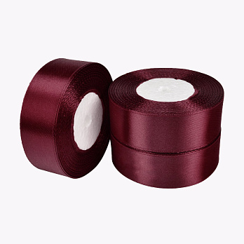 Атласна стрічка, 25 мм, Вишнева (LEN-054143)