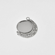 Основа двостор. обертова Місяць, 28х26 мм, 18 мм, Темне срібло (OSN-059465)