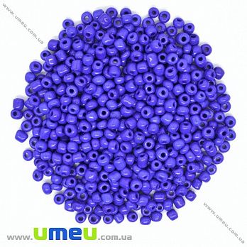 Бісер китайський великий, 6/0, Синій натуральний, 4 мм (BIS-033697)
