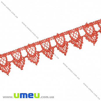 Кружево плетеное, 17 мм, Терракотовое (LEN-010460)