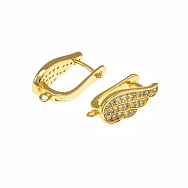 Швензи, Латунь з покриттям 18 kt, Стрази куб. цирконій, 19х10х7 мм (OSN-059063)