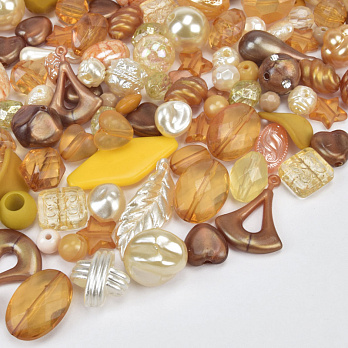 Намистини пластикові, Мікс бежевий (BUS-062209)