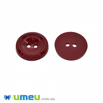 Пуговица пластиковая Круглая, 17,5 мм, Бордовая (PUG-047911)