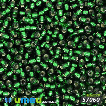 Бісер чеський №322 / 57060, Зелений насичений, Блискучий, 10/0 (BIS-003788)