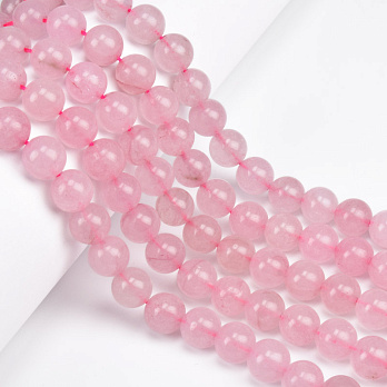 Намистини Кварц рожевий, Натур. камінь, 10,5 мм, Круглі, 38 см (BUS-051617)